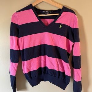 Ralph Lauren Sport Pink and Navy Sweater
